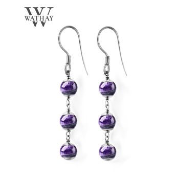 WATHAY Magic Stone | Ezüst fülbevaló ametiszttel