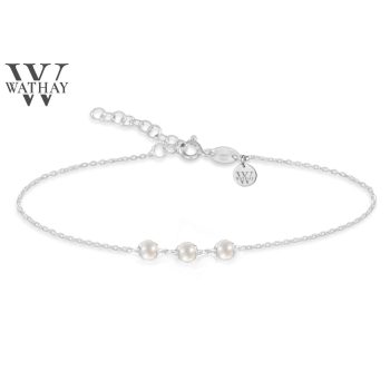 WATHAY Pearl  | Ezüst karkötő 3 igazgyönggyel