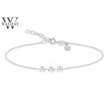 WATHAY Pearl  | Ezüst karkötő 3 igazgyönggyel