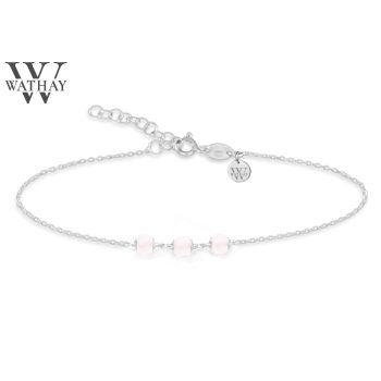 WATHAY Magic Stone | Ezüst karkötő rózsakvarccal