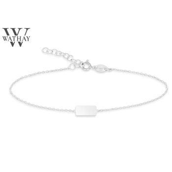   WATHAY MINIMAL DESIGN | Ezüst karkötő | Gravírozható téglalappal | 20 cm