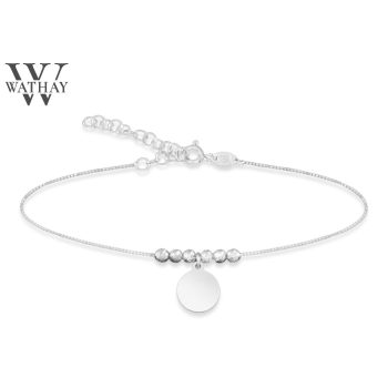   WATHAY MINIMAL DESIGN | Ezüst karkötő | Gravírozható körrel | 20 cm