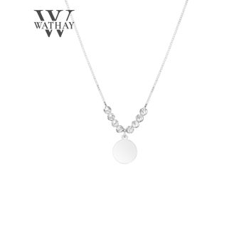   WATHAY MINIMAL DESIGN | Ezüst nyaklánc | Kör gravírozható medállal | 45 cm