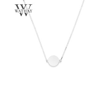   WATHAY MINIMAL DESIGN | Ezüst nyaklánc | Kör gravírozható medállal | 40 cm