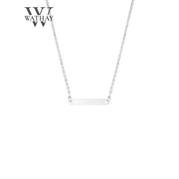   WATHAY MINIMAL DESIGN | Ezüst nyaklánc | Gravírozható téglalappal | 40 cm