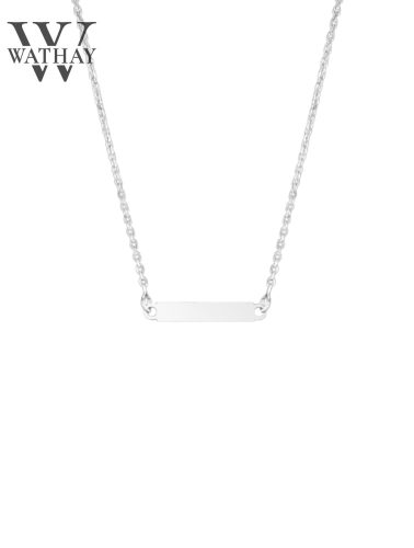 WATHAY MINIMAL DESIGN | Ezüst nyaklánc | Gravírozható téglalappal | 40 cm